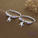 Unicorn Charm Purple Bow Silver Kada for Kids