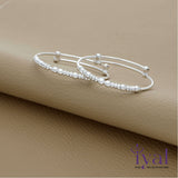 Sparkling Plain Balls Silver Bangle for New Born Babies