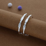 Bamboo Grace Silver Kid Bangles (0-6 Yrs) | 999 Hallmark | Adjustable | Everyday Wear