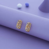Blossom Glint Gold Polish 925 Silver J Type Earring