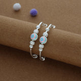 Blue Dream Dot Silver Kid Bangles (0-5 Yrs) | 999 Hallmark | Adjustable | Everyday Wear