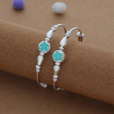 Blue Starlight Charm 925 Silver Kid Bangles for Daily Use (0-5 Yrs)