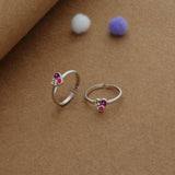 Blush Charm Silver Toering | Adjustable | Lightweight |  Everyday Wear