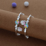 Buttercup Kitty Kid Silver Bangles (0-3 Yrs) | 999 Hallmark | Adjustable Baby Bangle for Daily Wear