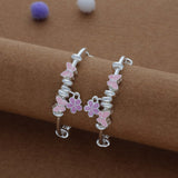 Butterfly Blossom Drop Kid Silver Bangles (0-3 Yrs) | 999 Hallmark | Adjustable Daily Wear Baby Kada | Lightweight