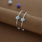 Candy Bloom Cuffs Silver Kids Bangles (0-5 Years) | 925 Hallmark | Daily Wear Gift for Kids