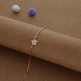 Minimalistic Star Rose Gold Polish Kid Silver Bracelet(1-7 Yrs)