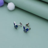 Classic Blue Butterfly 925 Silver Stud Earring