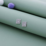 Classic Diamond Grid 925 Silver Stud for Kids & Teen(10+ Yrs)