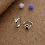 Classic Mint Bloom Silver Toering | Adjustable | Lightweight |  Everyday Wear