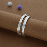 Classic Engrave Silver Kid Bangles (1 Yr) | Adjustable | Everyday Wear
