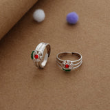 Crimson Leaf Silver Toering | Adjustable | Lightweight |  Everyday Wear