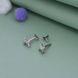 Crystal Heart Curve 925 Silver Stud for Kids & Teen(10+ Yrs)