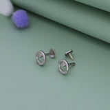 Crystal Heart Halo 925 Silver Stud for Kids & Teen(10+ Yrs)