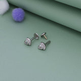 Crystal Teardrop Arc 925 Silver Stud for Kids & Teen(10+ Yrs)