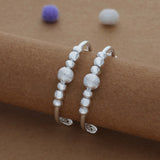 Cute Ball Bead 925 Silver Kid Bangles for Daily Use (0-5 Yrs)
