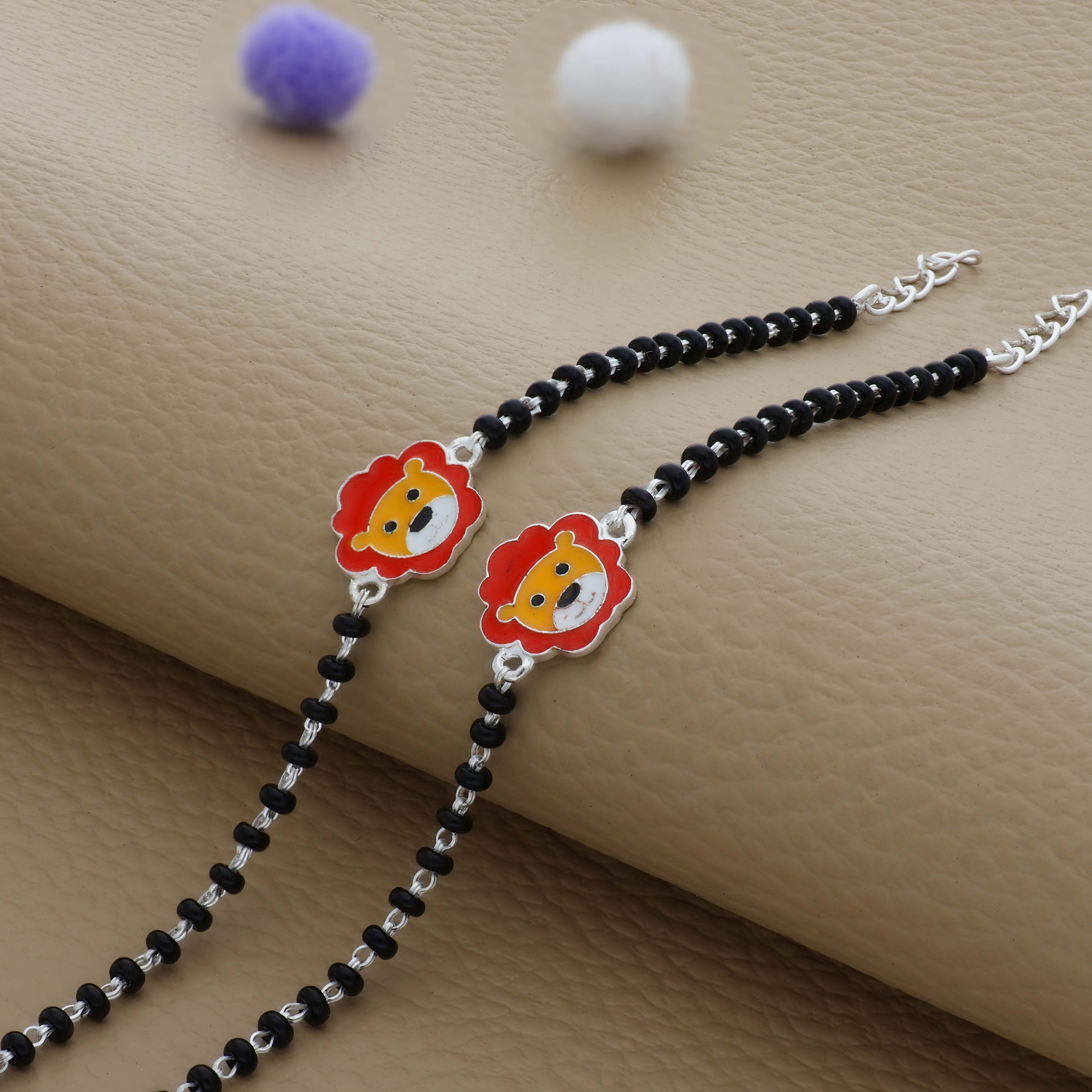 Cute Lioness 925 Silver Nazariya Bracelet|Adjustable| Everyday Wear| 6Months - 2Yrs