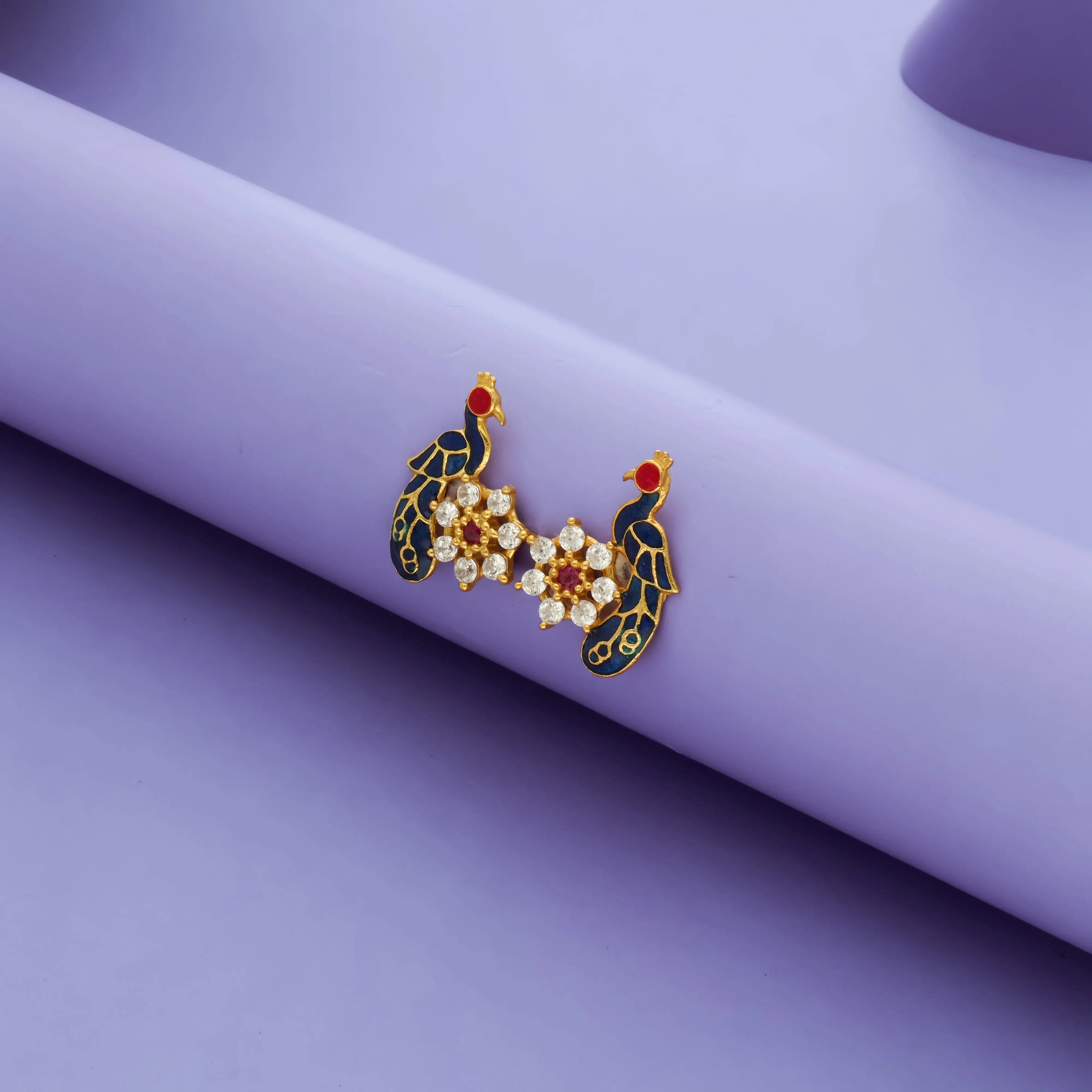 925 Silver peacock Stud Earrings