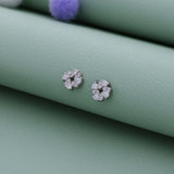 Dainty Crystal Flower 925 Silver Stud for Kids & Teen(10+ Yrs)