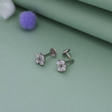 Dainty Crystal Flower 925 Silver Stud for Kids & Teen(10+ Yrs)