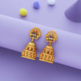Divine Lakshmi Heritage Temple Jhumka Gold Polish 925 Silver Traditional Women Earring