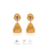Divine Lakshmi Heritage Temple Jhumka Gold Polish 925 Silver Traditional Women Earring