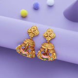 Divine Lakshmi Temple Design Gold Polish 925 Silver Traditional Women Earring