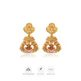 Divine Lakshmi Temple Design Gold Polish 925 Silver Traditional Women Earring