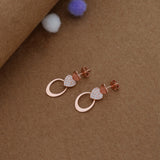 Sweetheart Glow Rose-Gold Polish Women Silver Drops | 925 Hallmark | Occasional Wear