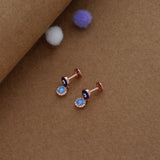 Mystic Eye Rose-Gold Polish Women Silver Drops | 925 Hallmark | Occasional Wear