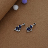 Royal Blue Heart Women Silver Drops | 925 Hallmark | Everyday Wear