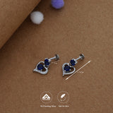 Royal Blue Heart Women Silver Drops | 925 Hallmark | Everyday Wear