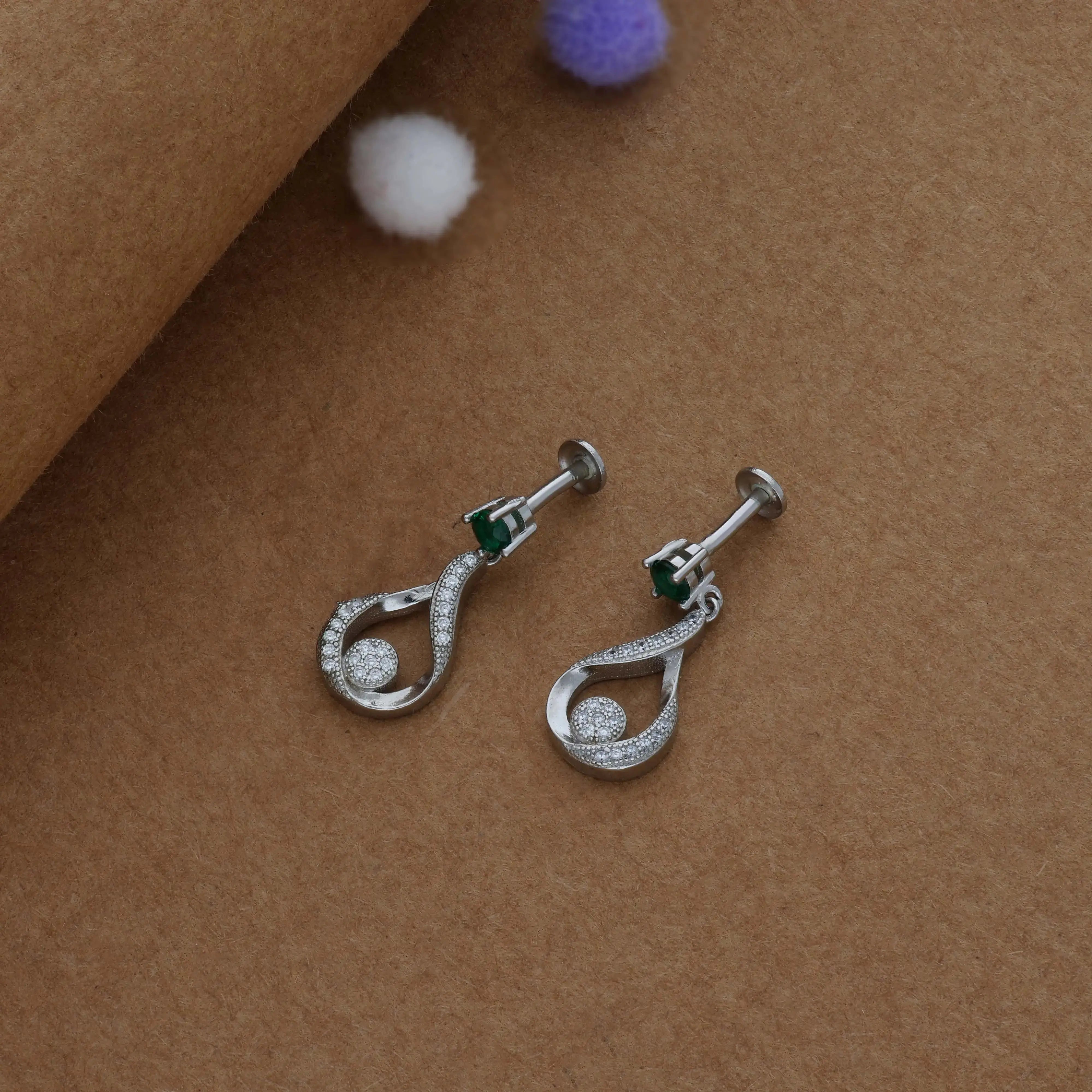 Infinity Curve Glow Women Silver Drops | 925 Hallmark | Everyday Wear
