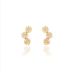 Floral Grace 925 Sterling Silver Stud Earrings