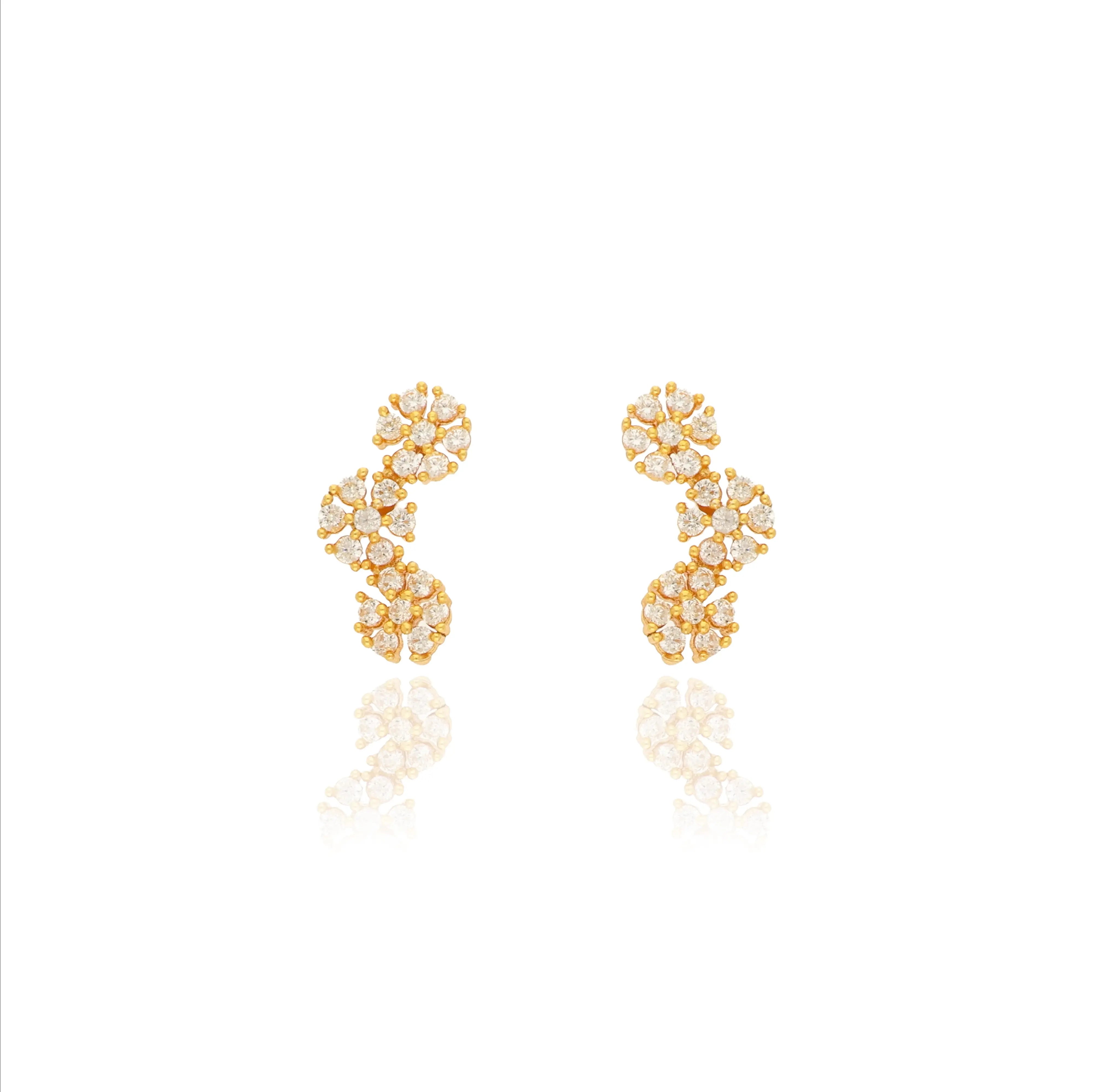 Floral Grace 925 Sterling Silver Stud Earrings