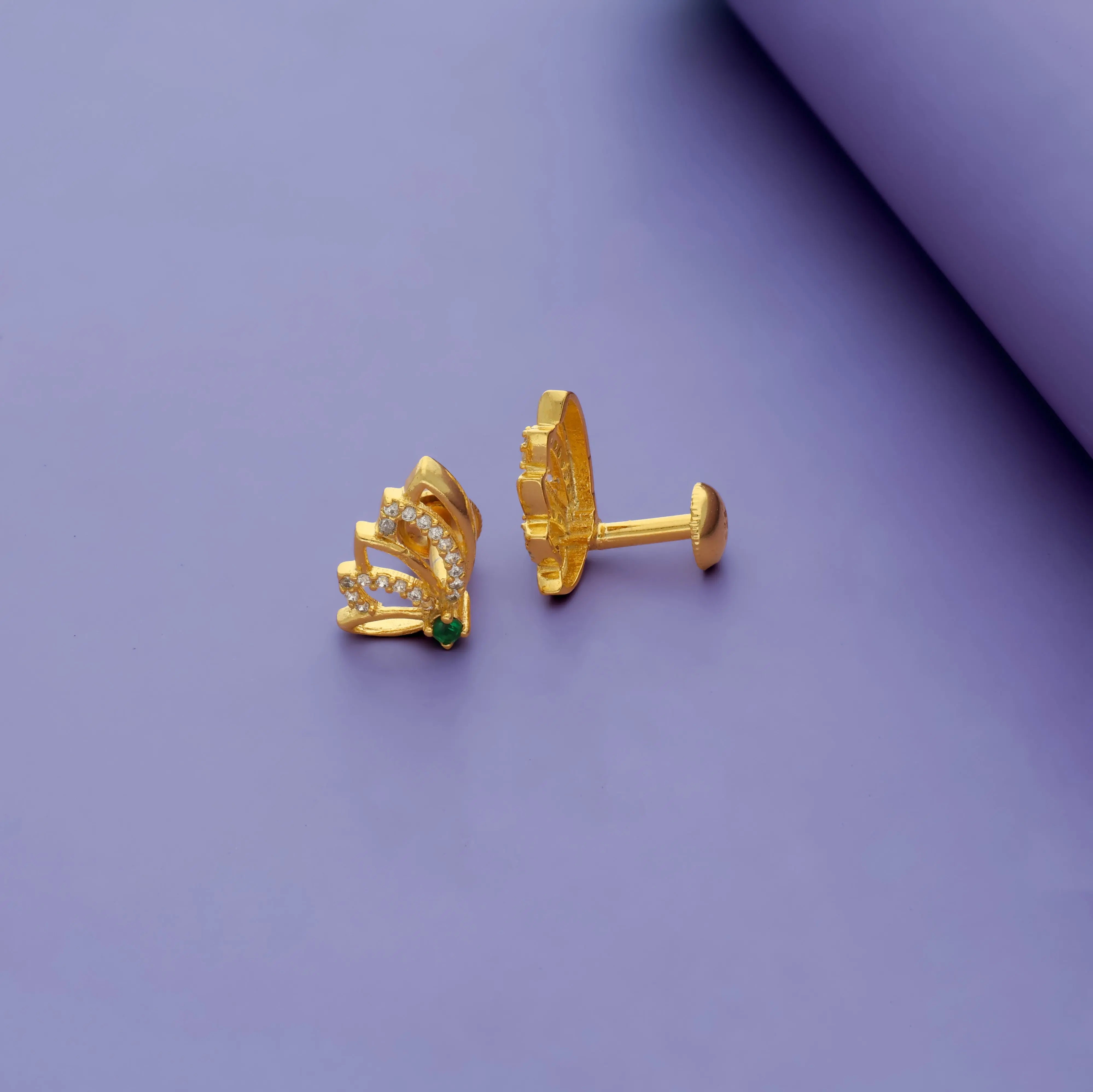 Gold Plated 925 Silver Angelic Wing Studs