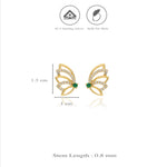 Gold Plated 925 Silver Angelic Wing Studs