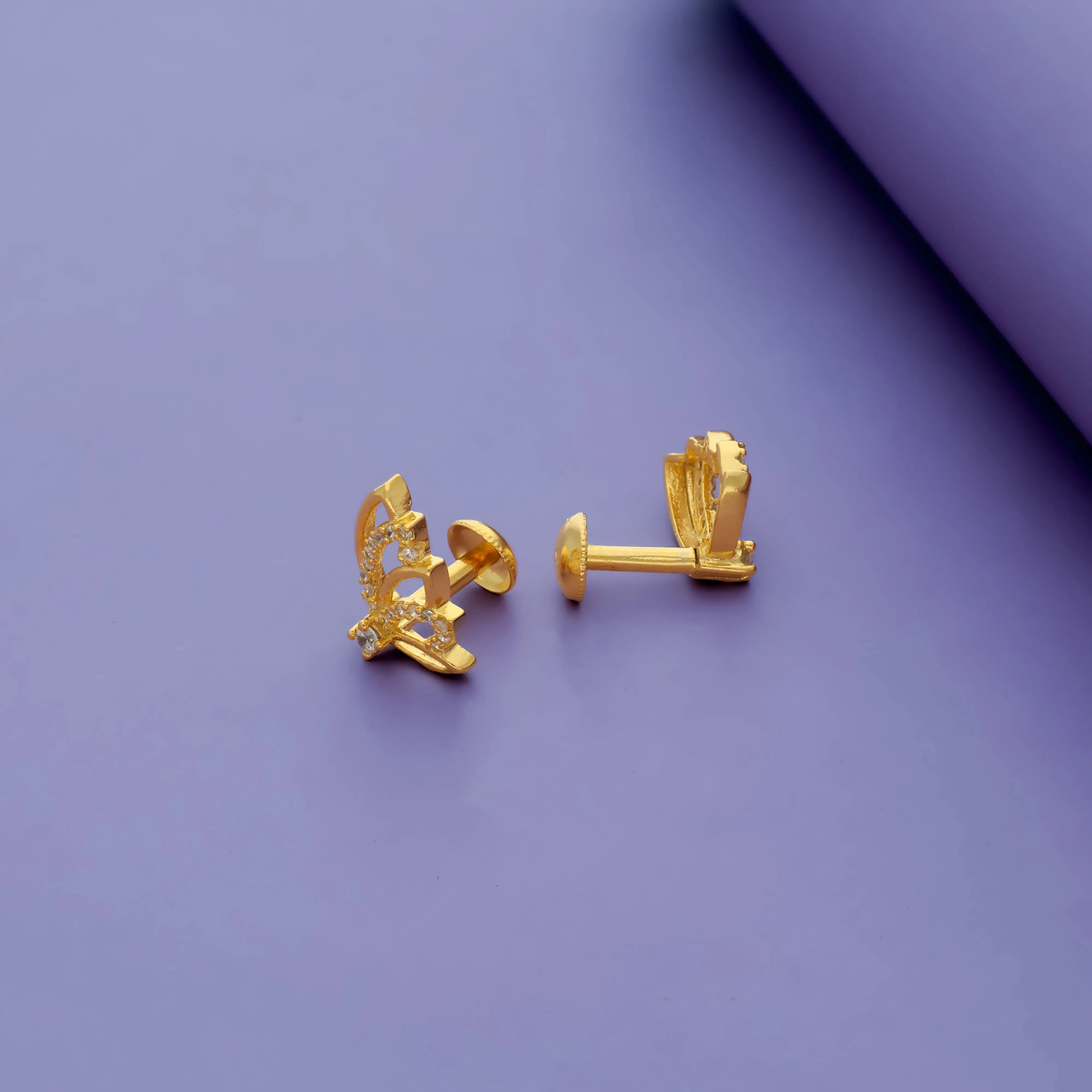 Gold Plated 925 Silver Angelic Wing Studs