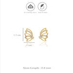 Gold Plated 925 Silver Angelic Wing Studs
