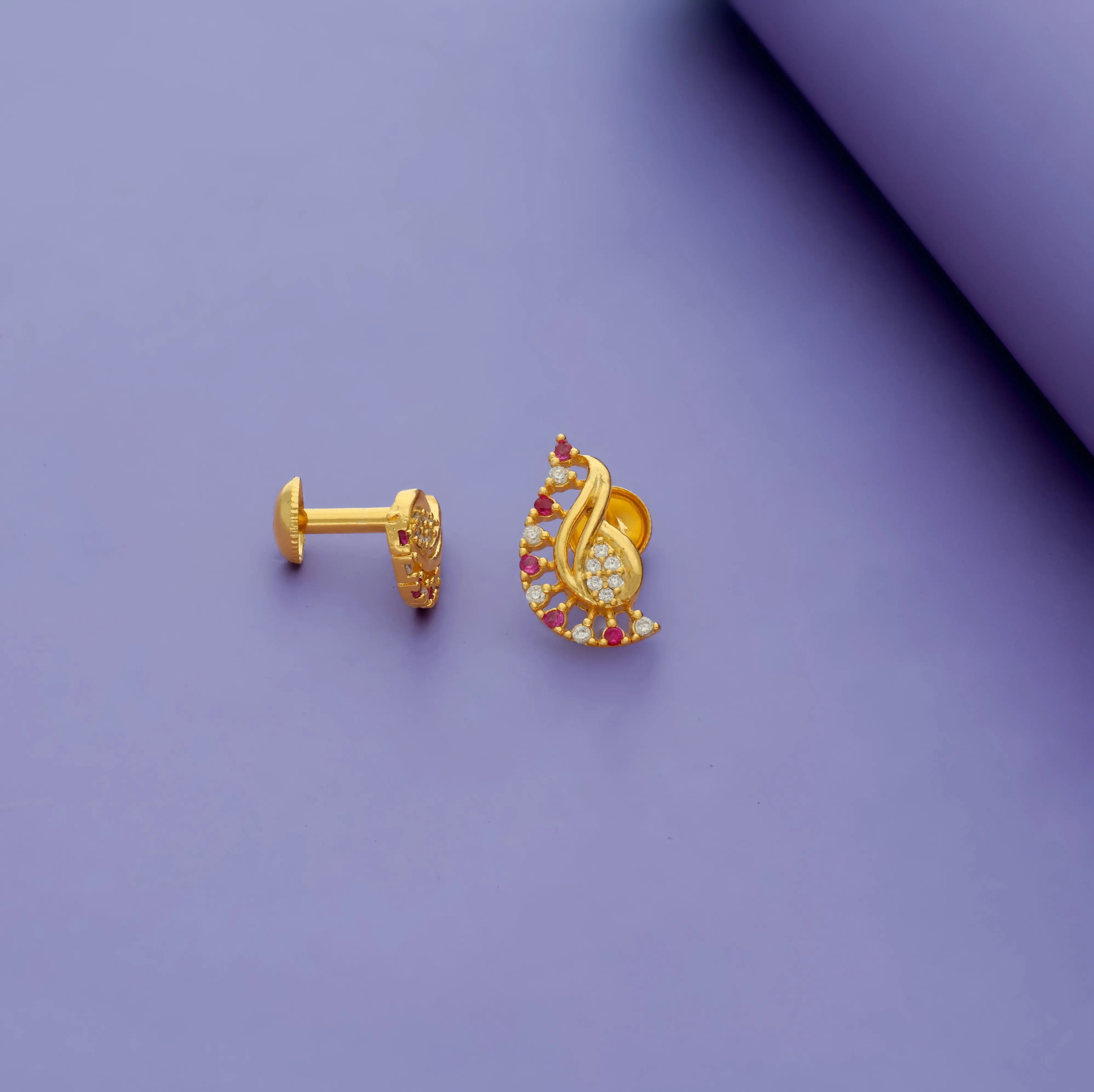 Mango Swirl 925 Silver Stud Earring