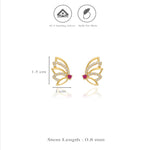 Gold Plated 925 Silver Angelic Wing Studs