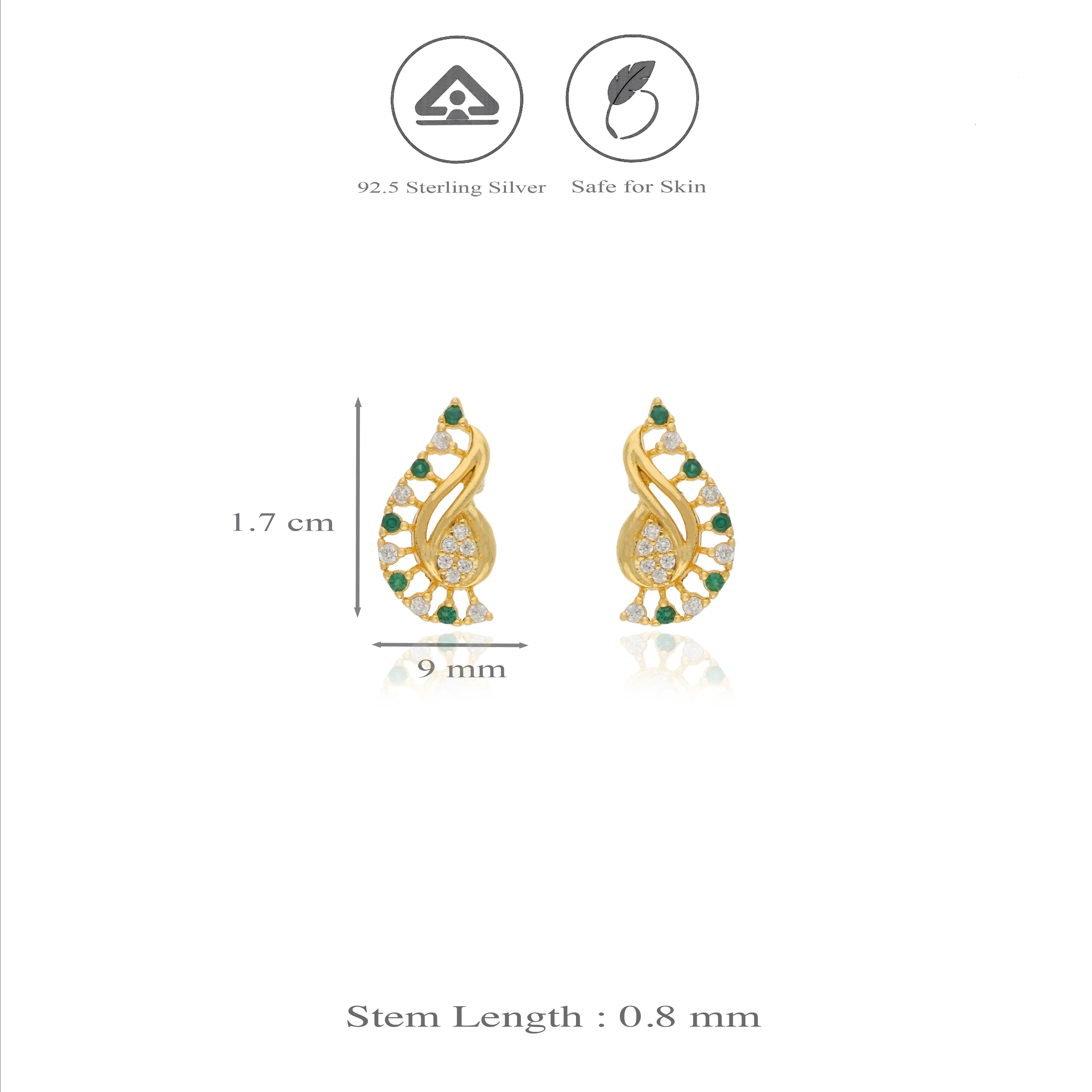 Mango Swirl 925 Silver Stud Earring