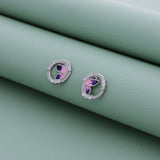 Charm Oval Flutter 925 Silver Stud Earring