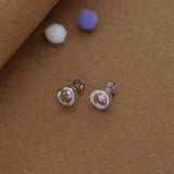Sweet Pink Spark Women Silver Studs | 925 Hallmark | Everyday Wear
