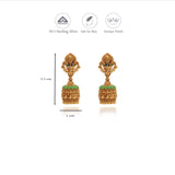 Sri Lakshmi 925 Sterling Silver Antique Jhumkas