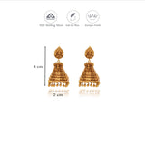 Temple finish gold polish jhumkas