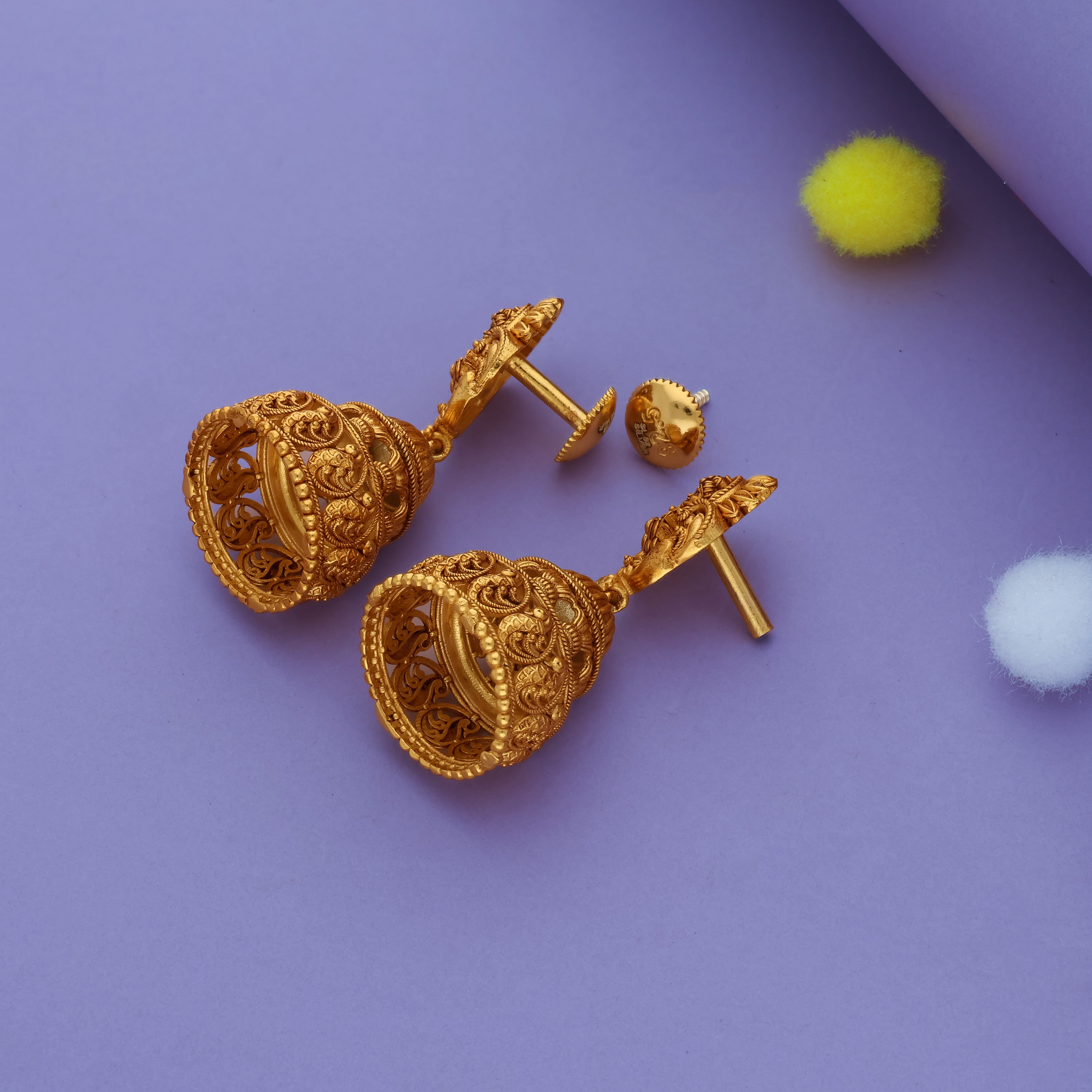Padmavathi Silver Jhumkas
