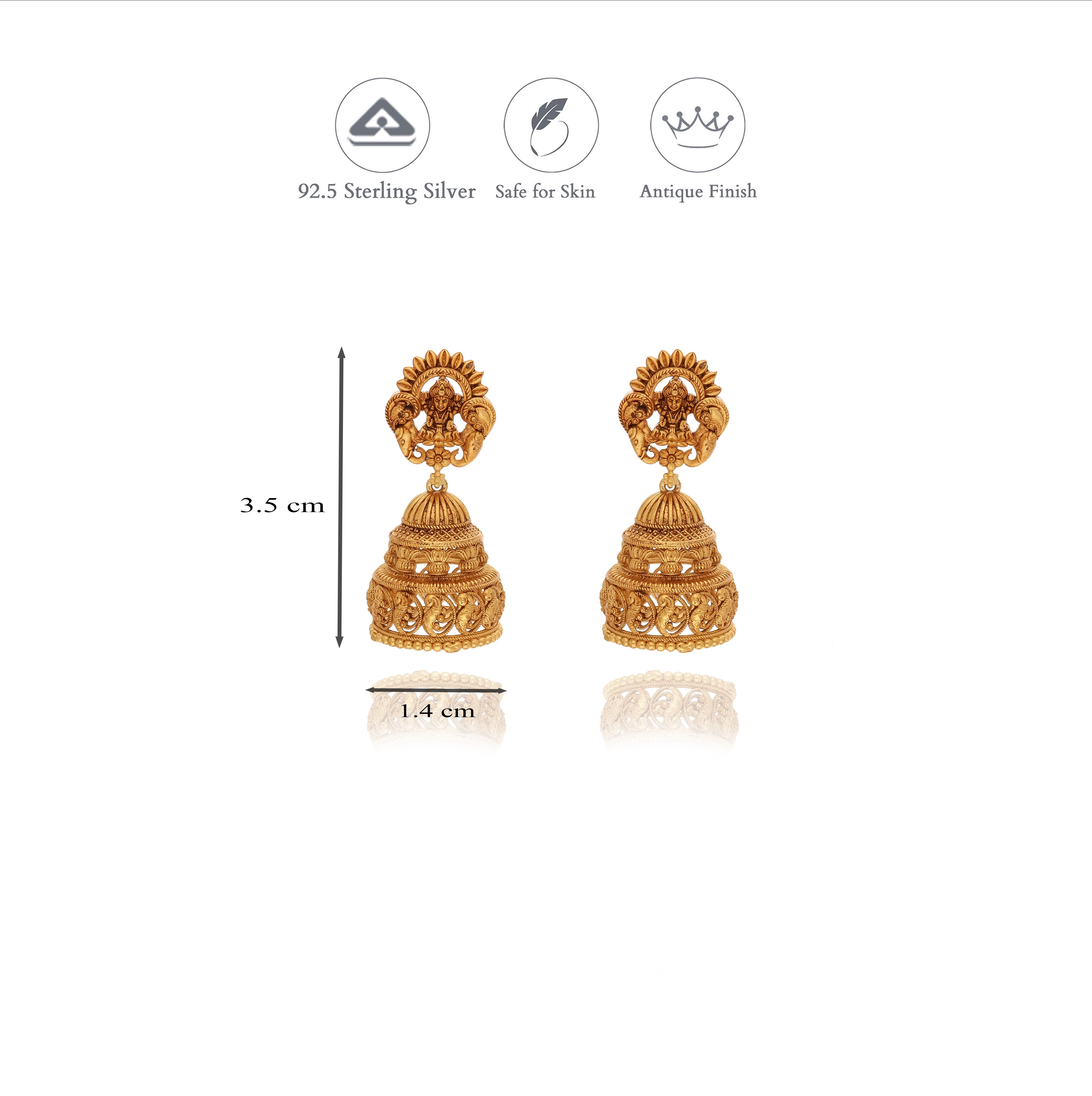 Padmavathi Silver Jhumkas