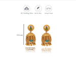 Peacock Lakshmi Gold-Plated 925 Silver Jhumkas