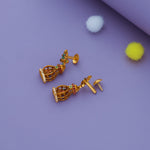 Melody Temple Gold Finish 925 Silver Jhumkas